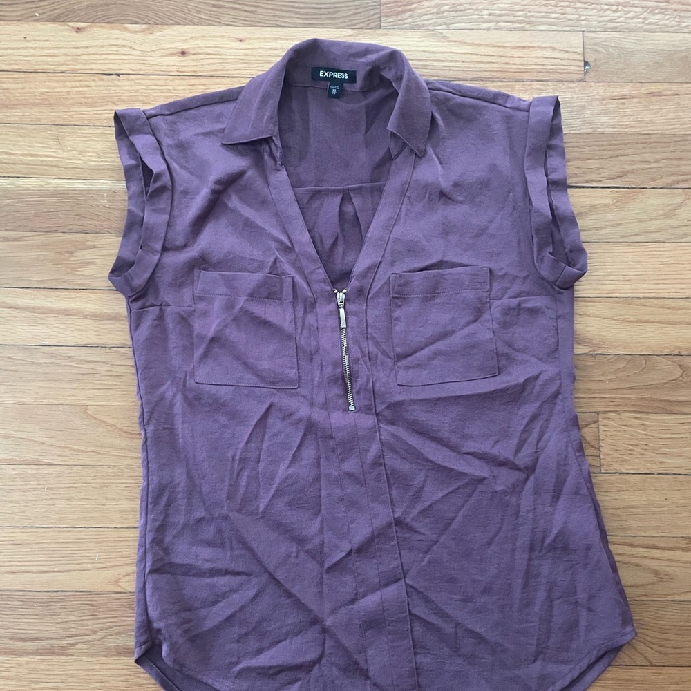 Express Zippered Plum Blouse